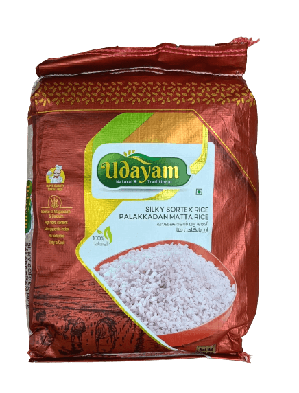 Udayam Silky Sortex Rice Palakkadan Matta Rice (20LB)